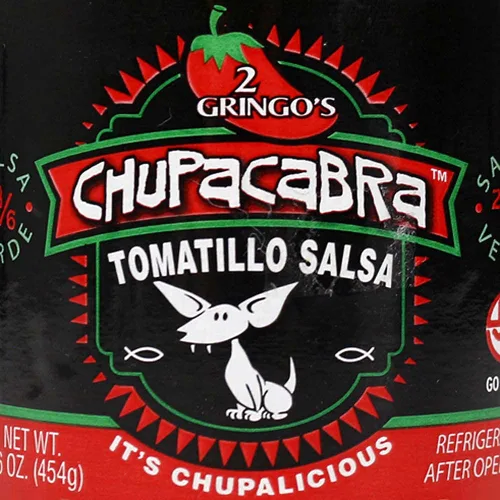 Miniatura 3 de 2 Gringos Chupacabra Salsa Verde 16 Oz Tomatillo Jalapeños Ajo Cebolla Botella Individual