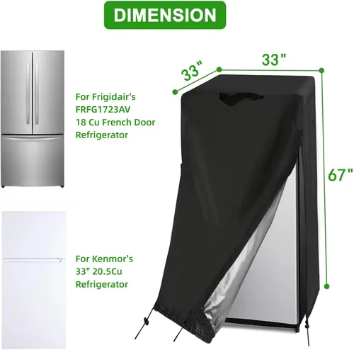 Miniatura 7 de Cubierta para refrigerador Guisong, impermeable y a prueba de polvo, protectora para congeladores verticales, adecuada para la mayoría de mini