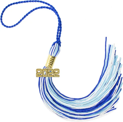Miniatura 623 de Borla de graduación Aqua 2022, todos los colores escolares disponibles, fabricada en Estados Unidos