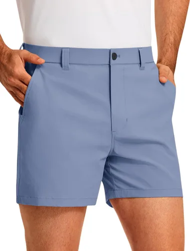 Miniatura 10 de PULI Pantalones cortos de golf para hombre con entrepierna de 5 pulgadas, elásticos, pantalones cortos de vestir casuales con bolsillos