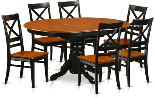 Miniatura 11 de East West Furniture AVQU5-BCH-W - Juego de comedor de 5 piezas para 4 personas, incluye una mesa de comedor ovalada con hojas de mariposa y 4 sillas