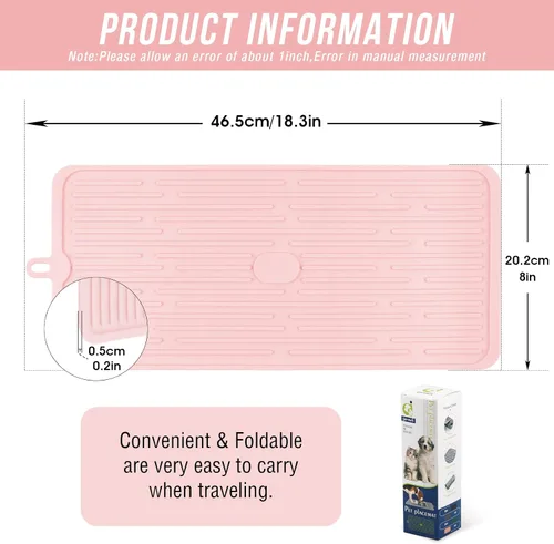 Miniatura 2 de Mantel individual para mascotas para perros y gatos, tapete para evitar el desbordamiento de alimentos y agua, tapete portátil y plegable, adecuado