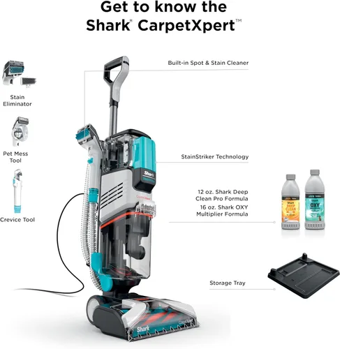 Miniatura 11 de Shark CarpetXpert con StainStriker - Limpiador vertical de alfombras, alfombras de área y tapicería con herramienta extractora de desorden