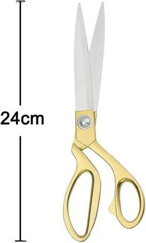 Miniatura 2 de Tijeras de sastre afiladas de acero inoxidable para ropa, tijeras de costura de tela, tijeras de cocina ajustables, color dorado (9.5 pulgadas)