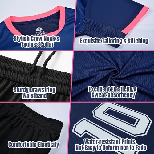 Miniatura 10 de Camisetas de fútbol personalizadas para hombres, mujeres, niños, camisetas de fútbol personalizadas, pantalones cortos, uniformes