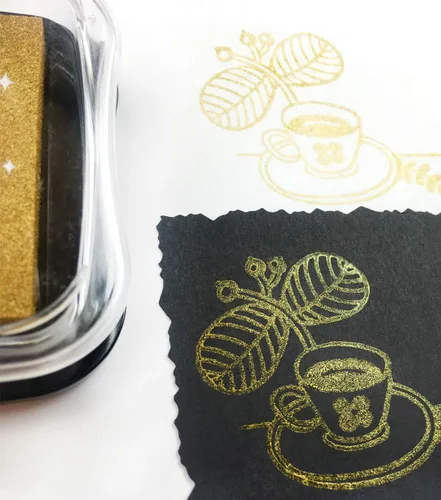 Miniatura 3 de Tsukineko Almohadilla de tinta Delicata, brillo dorado