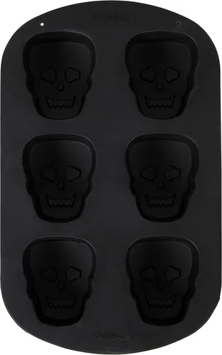 Miniatura 2 de Wilton Molde de silicona antiadherente de calavera de Halloween, 6 cavidades