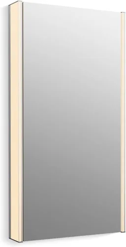 Miniatura 8 de Kohler K-81144-SLE-DA1 Maxstow Botiquín con luz LED, puerta de espejo y estantes escalonados, marco rectangular, 17" x 24