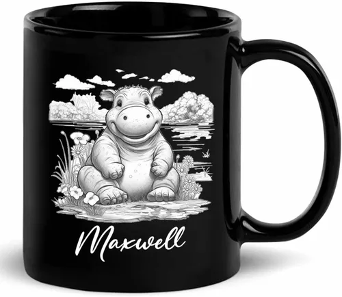 Miniatura 20 de Taza de café negra con diseño de oso de lápiz personalizada, regalo para los amantes de los osos, mamá y papá, taza de café de oso con dibujos
