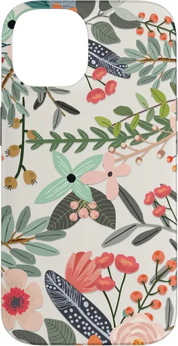 Funda con diseño floral botánico de jardín colorido para iPhone 14