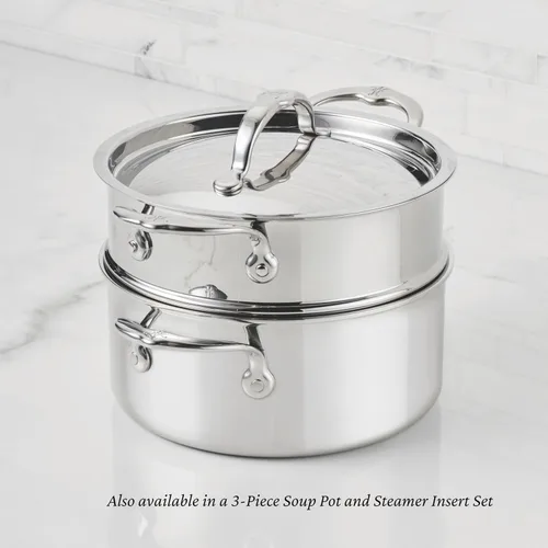 Miniatura 3 de Hestan ProBond Luxe Olla de sopa de 3 cuartos con tapa, acero inoxidable revestido profesional, construcción ProCore con revestimiento de tres