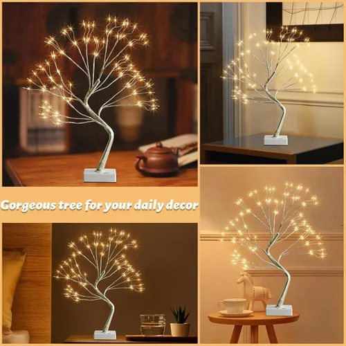Miniatura 3 de PEIDUO Árbol de luces de hadas, 108 árboles iluminados LED para decoración interior, árbol de Navidad con 9 modos y temporizador, árbol de espíritu