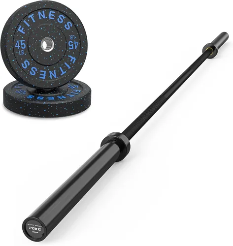 HANDBODE Olympic High-Bounce Bumper Plates Bench Press Barbell Weights Set 2 - Inch, 10-55 lb Rubber Weight Sets for Home Gym, Strength Training