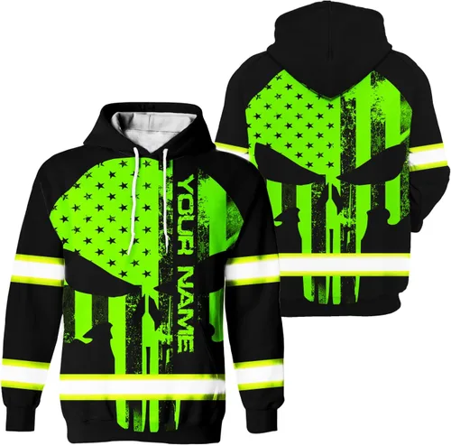 Miniatura 40 de Maddly Colección de ropa de trabajo de alta visibilidad con bandera de EE. UU. personalizada con nombre para trabajadores, corredores, camioneros