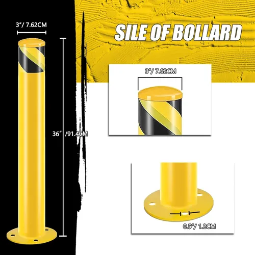 Miniatura 2 de Poste de bolardo de seguridad, bolardos de acero, bolardo de estacionamiento, poste de barrera de estacionamiento de seguridad recubierto de polvo