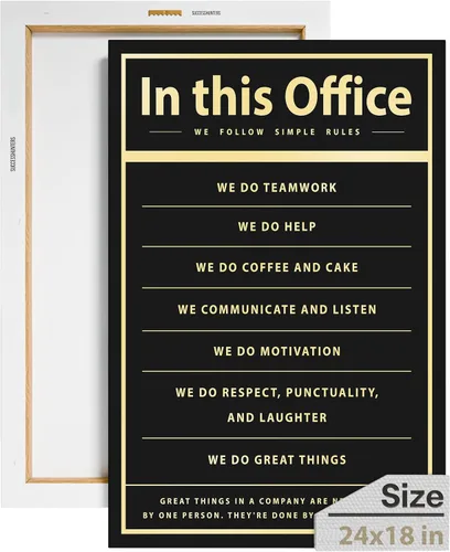 Miniatura 87 de Decoración de pared motivacional – Arte para colgar en la oficina, lienzo de reglas de trabajo, decoración de pared inspiradora, obra de arte En