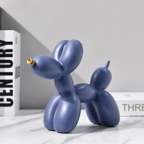 Miniatura 10 de Lindo globo de resina para perro, estatua de animales, adornos para decoración del hogar (negro)