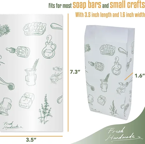 Miniatura 4 de Hepgodin Paquete de 50 bolsas de papel para hacer jabón, barra de loción, bomba de baño, lápiz labial, aceite esencial, regalo, manualidades