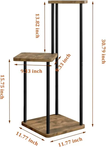 Miniatura 5 de AZERPIAN - Soporte para plantas de 3 niveles, estante de metal para plantas de interior, para múltiples plantas, soportes de esquina para flores