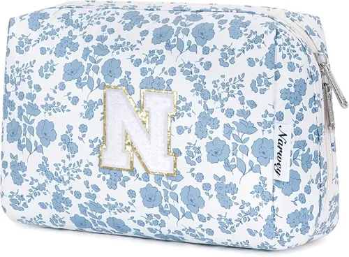 Miniatura 46 de Narwey Bolsa de maquillaje con inicial, regalos de graduación para adolescentes, niñas, niños y adolescentes, cosas de moda de 6 a 18 años, bolsa