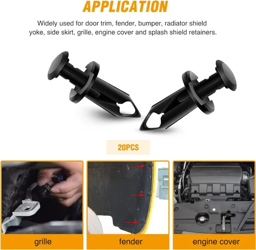 Miniatura 5 de GOOACC 70 piezas de protección contra salpicaduras para el motor, tornillos de protección del cuerpo del parachoques del guardabarros, retenedores