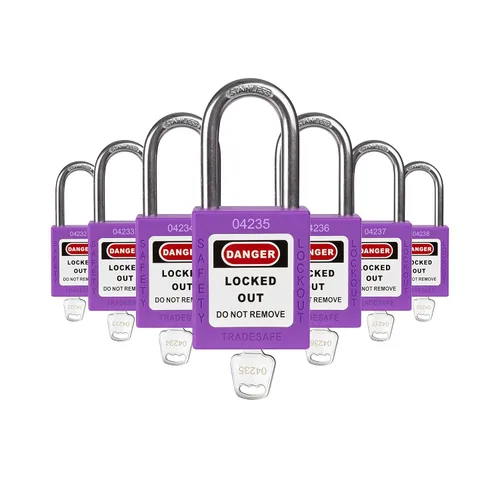 Miniatura 21 de TRADESAFE Juego de cerraduras de bloqueo - 7 cerraduras de loto rojas, cerraduras de bloqueo con llave diferente, 1 llave por cerradura, candados