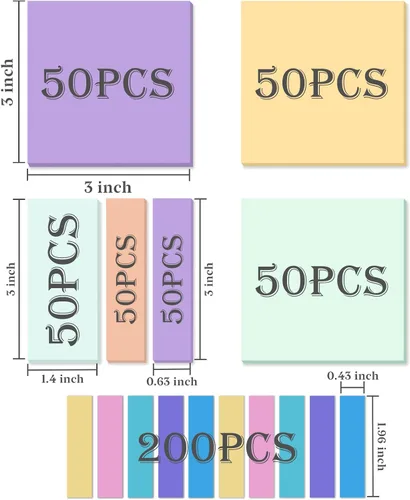 Miniatura 2 de Temiary 500 hojas de notas adhesivas transparentes de color macarrón de 3 x 3 pulgadas, impermeables Bloc de notas transparente, pestañas de libro
