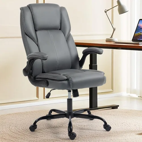 Miniatura 12 de Silla de oficina – Silla ejecutiva de cuero de escritorio de oficina con respaldo alto con función de balanceo – Ergonómica, transpirable, cómoda