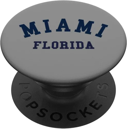 Miniatura 6 de Miami Florida USA State FL Varsity Style Sports PopSockets MagSafe PopGrip para iPhone