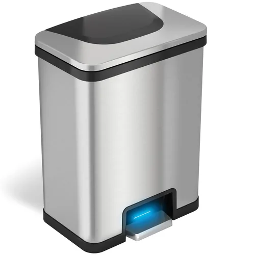 Miniatura 15 de iTouchless SoftStep Cubo de basura de baño con pedal delgado de 1.32 galones con filtro de olor AbsorbX y cubo interior extraíble, a prueba