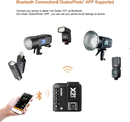 Miniatura 5 de Godox Transmisor inalámbrico X2T-C TTL, 1/8000s HSS, conexión Bluetooth, 5 botones de grupo separados, rueda de control reubicada, nuevo bloqueo