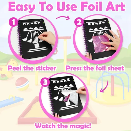 Miniatura 4 de FUNNYB&G Arte en papel de aluminio para niños - Manualidades de Navidad, regalos de fiesta, rellenos de calcetines para niños, suministros de arte