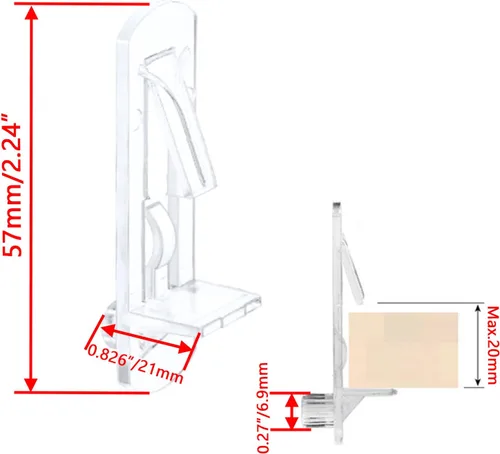 Miniatura 2 de Bitray Pinzas de bloqueo para estante, clips de soporte autobloqueantes para orificio de 0.272 in de diámetro y estante de 3/4 pulgadas, 50