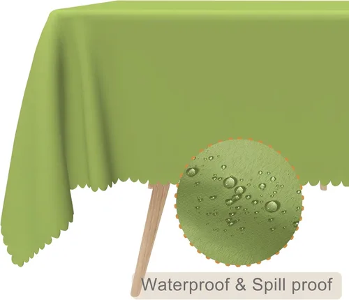 Miniatura 2 de 52x70inches Apple Green Tablecloth Heavy Duty Washable Polyester Fabric Table Cloth Rectangular Solid Color Table Cover for Kitchen Dining Room