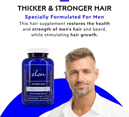 Miniatura 2 de Elon Matrix Man - Vitaminas para el crecimiento del cabello para hombres - Saw Palmetto y biotina Vitaminas para el cabello adelgazante - Vitamina