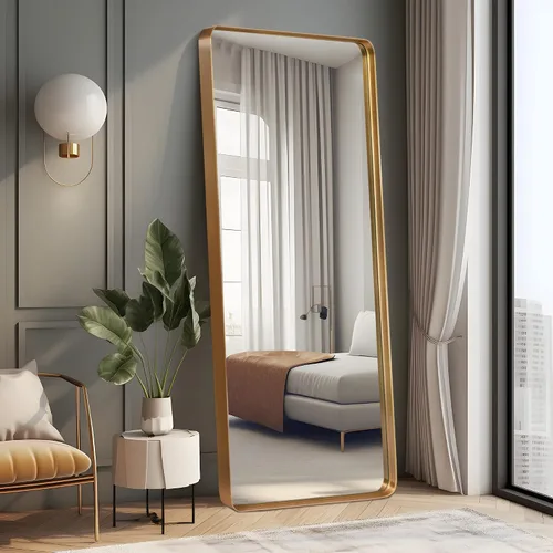 Miniatura 13 de NicBex Espejo de tocador de baño de 32 x 22 pulgadas, espejo de pared con marco de aleación para tocador de baño, dormitorio, pasillo y decoración