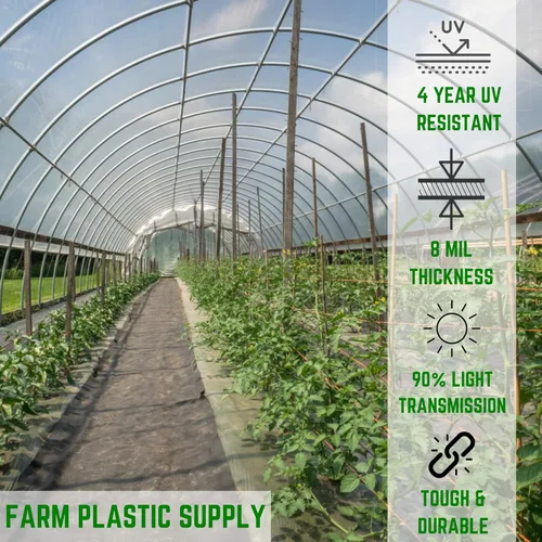 Miniatura 2 de Farm Plastic Supply - Lámina de plástico transparente para invernaderos - Ultra duradera - 8 mil - (26 x 20 pies) - Película de polietileno