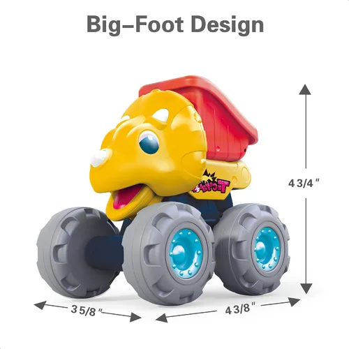 Miniatura 6 de iPlay, iLearn Juguete de camión monstruo de dinosaurio de 3 piezas, auto de tracción para bebé, camiones de construcción de dinosaurios Push Go
