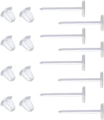 Miniatura 8 de Aretes transparentes para deportes, 300 pares de aretes transparentes y dorsos de aretes Bola transparente de 0.118 in