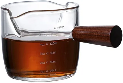 Miniatura 9 de Ochine Vasos de chupito de espresso, vaso medidor, vaso de chupito de espresso, 3.4 fl oz, jarra triple para barista, boquilla individual, vaso