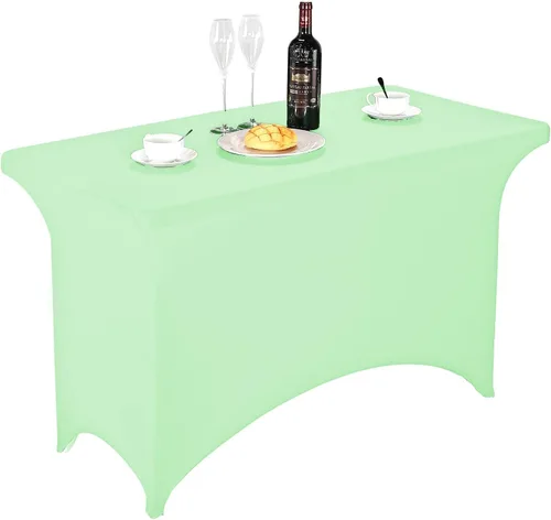 Miniatura 53 de FORLIFE - Funda de mesa de elastano, mantel ajustado de 4 pies para mesas rectangulares, funda elástica para patio, universal para bodas, banquetes