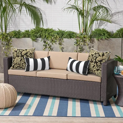 Miniatura 998 de Juego de 2 almohadas para exteriores de 16 x 16 pulgadas, repelentes al agua con interiores, para muebles de patio, hogar, jardín, geometría bohemia