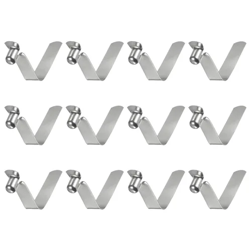 Miniatura 6 de HARFINGTON 12 unids botón único kayak paleta broche resorte clip 0.630x0.220 in 65Mn resorte acero en forma de V hueco elevación telescópica tubo