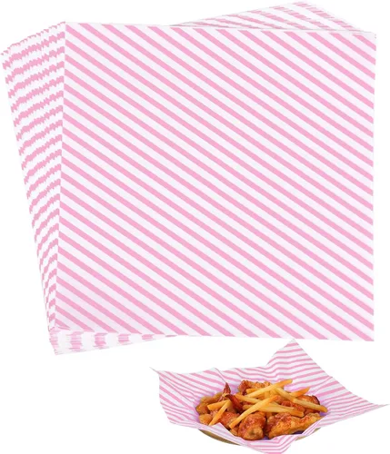 Miniatura 7 de 100 hojas de papel de delicatessen de 12 x 12 pulgadas, papel de grado alimenticio a prueba de grasa para sándwiches, hamburguesas, papas fritas