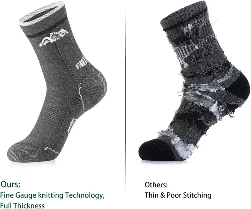 Miniatura 2 de innotree Paquete de 3 calcetines de senderismo de lana merino para hombre, calcetines de senderismo acolchados micro Crew para senderismo que
