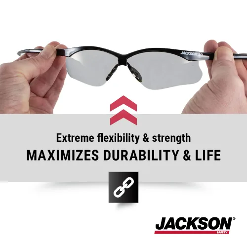 Miniatura 3 de Jackson Safety SG - Lentes de seguridad para hombres y mujeres, lentes antiarañazos con marco negro, ANSI Z87.1, paquete de 3 (varios estilos)
