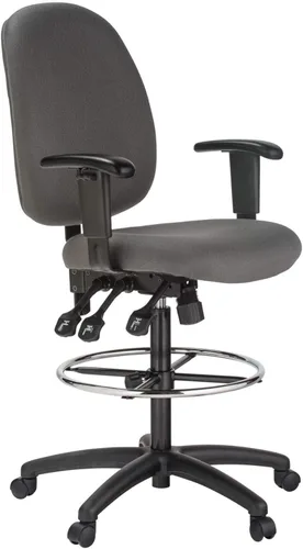 Harwick Silla de dibujo ergonómica extra alta, tela gris