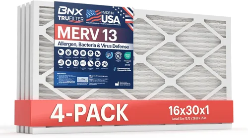 Miniatura 63 de BNX TruFilter - Filtro de aire 10 x 10 x 1 MERV 13, electrostático plisado, para aire acondicionado, HVAC y hornos, para alergias, polen, moho