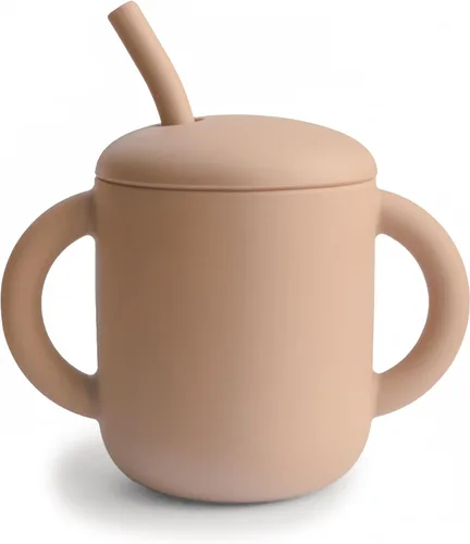 Miniatura 12 de mushie - Taza de entrenamiento de silicona 100% y pajita para niños pequeños 6 meses en adelante (Ballenas)