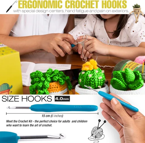 Miniatura 4 de MODDA Kit de Ganchillo para Principiantes - Kit de Inicio de Ganchillo para Principiantes con Tutoriales en Video Fáciles de Seguir, Kits